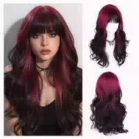 Perücke Synthetische Faser Ombre Rot Locken Damen Rote Haarw 1 st