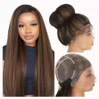 Perücke Vollspitzen Yaki Vorgezupft Babyhaar 180dichte Brown 1 st