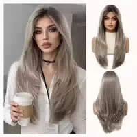 Perücken Blonde Pony Synthetische Hitzebeständig Esche Blond 1 st