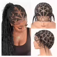 Perückenkappe Crochet Braided Babyhaar Vollspitze Schwarz 79 1 st