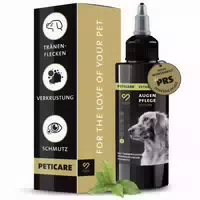 Peticare Augenpflege Lotion für Hunde & Katzen, Entfernt Tränenstein & Reinigt Sanft die Augenpartie