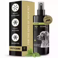 Peticare Insekten Abwehr Spray für Hunde, Multi Repellent gegen Mücken, Zecken & Bremsen