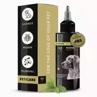 Peticare Anti Parasiten Mittel für Hunde gegen Milben Flöhe Pilze 50 ml