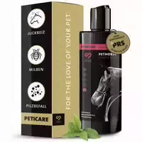 Peticare Shampoo gegen Milben, Pilz & Juckreiz für Pferde, Löst Milbeneier & Pflegt die Haut
