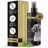 Peticare Trockenshampoo für Hunde, Wasserlose Fellpflege & Reinigung, mit Arganöl & Seidenproteinen