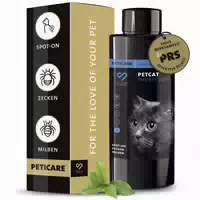 Peticare Zeckenschutz & Milbenschutz für Katzen, Spot On gegen Flöhe & Parasiten, Pflanzlich