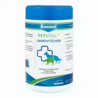 Petvital Feuchttücher für Ohren 120 Tücher