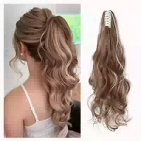 Pferdeschwanz Clip 60 cm Hellbraun mit Aschblond Hervorgehob 1 st