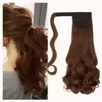 Pferdeschwanz Clip in Haarteil Gewellt 50 cm Dunkelbraun Hel 1 st