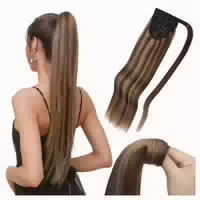Pferdeschwanz Echthaar 45 cm 90g 4p27 Mittelbraun Dunkelblon 1 st