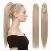 Pferdeschwanz Extensions 40cm #18 613 Aschblond＆gebleichtes 1 st