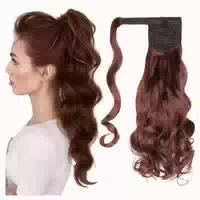 Pferdeschwanz Extensions Clip Ponytail 50 cm Dunkles Kastani 1 st