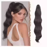 Ponytail Extensions Clip in Pferdeschwanz 60 cm Mittel Braun 1 st