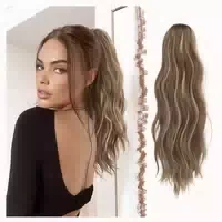 Pferdeschwanz Haarteil Locken Zopf Gewellt 50 cm Gebleichtes 1 st