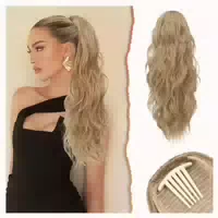 Pferdeschwanz Haarteil 60cm Gewellt Kordelzug Blond Gemischt 1 st