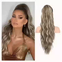 Pferdeschwanz Haarteil 66cm Blond und Blond Aschblond Gemisc 1 st