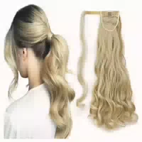 Pferdeschwanz Haarteil Clip in 60 cm Gebleichtes Blond&sandy 1 st