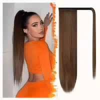 Pferdeschwanz Haarteil Clip 66cm Dunkelbraun mit Auburn Even 1 st