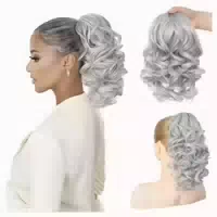 Pferdeschwanz Haarteil Clip Kordelzug Zopf Synthetik Damen S 1 st