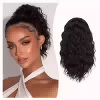 Pferdeschwanz Haarteil Clip in Synthetik Wrap 66cm Dunkles B 1 st
