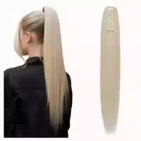 Pferdeschwanz Haarteil Echthaar Klammer 22cm Braun Gemischt 1 st
