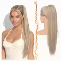 Pferdeschwanz Haarteil Kordelzug Clip Extensions Blond 26cm 1 st