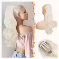 Pferdeschwanz Haarteil Wellig Kordelzug Comb Clip 50 cm Schw 1 st