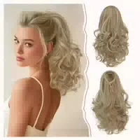 Pferdeschwanz Haarteil Ponytail 35cm Helles Aschbraun & Blei 1 st
