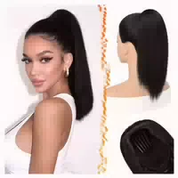 Pferdeschwanz Haarteil Ponytail Clip Kordelzug Corn 80cm Dun 1 st