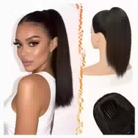 Pferdeschwanz Haarteil Clip in 46cm Dunkel Braun Gemischt 1 st