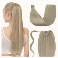 Pferdeschwanz Haarteil Remyechthaar 40cm Aschblond 40 cm P # 1 st