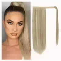 Pferdeschwanz Haarteil Clip Wrap 46cm Helles Goldbraun Gemis 1 st