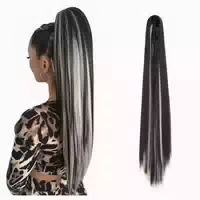Pferdeschwanz Haarteil Zopf Extension 55 cm 130g Schwarz Ble 1 st