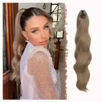 Pferdeschwanz Haarverlängerung 12 24# Hellbraun & Naturblond 1 st