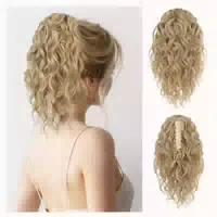 Pferdeschwanz Haarverlängerung Gewellt 31 cm Goldblond mit H 1 st