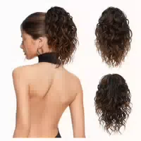 Pferdeschwanz Haarverlängerung Kinnclip Klauen 31 cm Mandelb 1 st