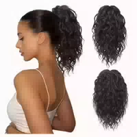 Pferdeschwanz Haarverlängerung Klammer Kinnclip 31 cm Schwar 1 st