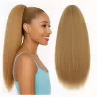 Pferdeschwanz Kordelzug Clip Frauen Haarverlängerung 60 cm A 1 st