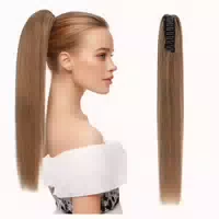 Pferdeschwanz Zopf Echthaar Klammer Clip in 35cm 105g 06 Hel 1 st