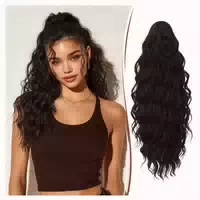 Pferdeschwanz Haarverlängerung Claw Clip 30 cm Highligh Brau 1 st