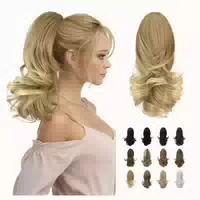 Pferdeschwanzverlängerung Clip 33cm Dunkelstes Braun Neigt Z 1 st
