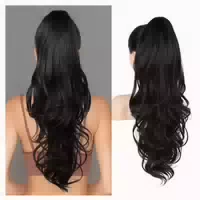 Pferdeschwanzverlängerung Haarteil Clipin Locken 66 cm Natur 1 st