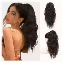 Pferdeschwanzverlängerung Klauenclip Locken 46 cm Schwarz Br 1 st