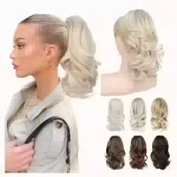 Pferdeschwanzverlängerung Locken Aschblond mit Highlights 14 1 st