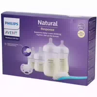 Philips Avent Babyflaschen Natural Response, Geschenkset für Neugeborene – 4 Babyflaschen