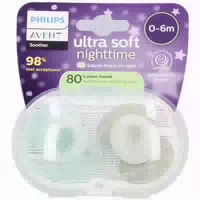 Philips Avent Schnuller Ultra Soft Night Time 0–6 Monate | Khaki Grün