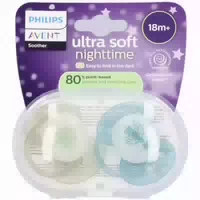 Philips Avent Schnuller Ultra Soft Night Time Ab 18 Monaten | Oliv Blau