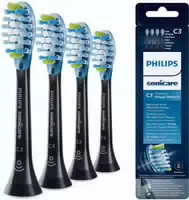 Philips C3 Premium Plaque Defence Hx9044 33 4x Schwarze Bürstenköpfe für Schallzahnbürste 1 st