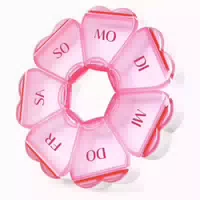 Pillenbox Rund Herzförmig 7 Fächer Woche Vitamin Organizer D 1 st