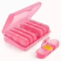 Pillendose 7 Tage 3 Fächer Medikamente Vitamine Rosa C Rosa 1 st